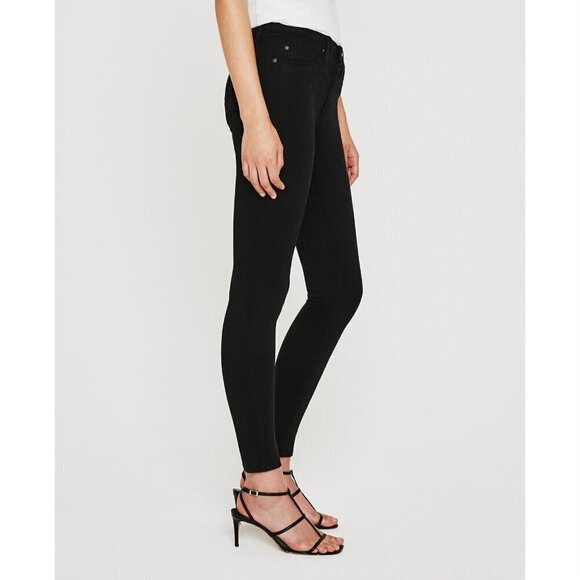 AG Adriano Goldschmied Size 24 Women's The Legging Ankle Jeans Super Black 26x31 - Picture 1 of 9